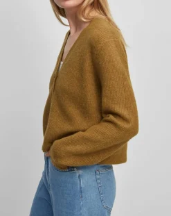 Marc O'Polo Gilets Et Cardigans|Gilet en Alpaga & Laine mélangés 3 Boutons kaki marron