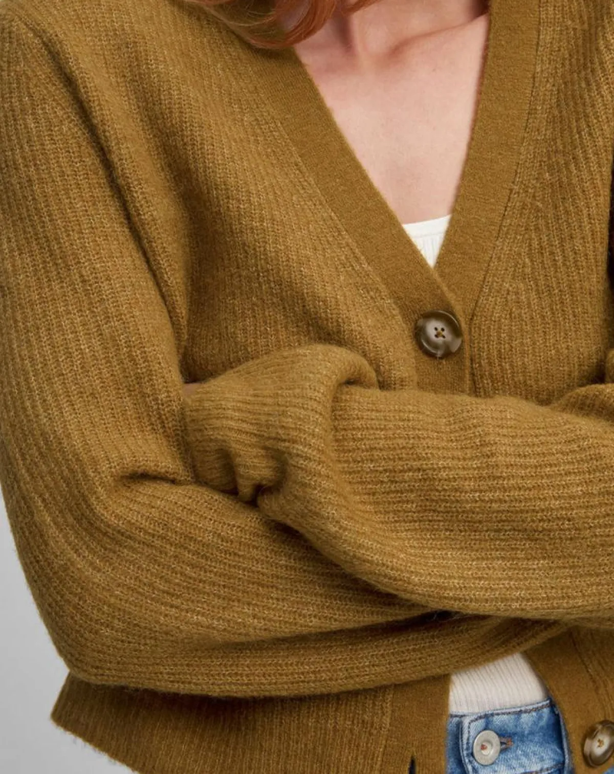 Marc O'Polo Gilets Et Cardigans|Gilet en Alpaga & Laine mélangés 3 Boutons kaki marron