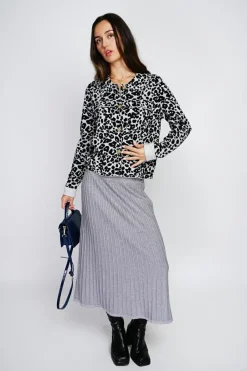 Assuili Gilets Et Cardigans|Gilet en Cachemire & Soie mélangés Léopard noir