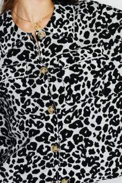 Assuili Gilets Et Cardigans|Gilet en Cachemire & Soie mélangés Léopard noir