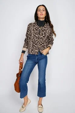 Assuili Gilets Et Cardigans|Gilet en Cachemire & Soie mélangés Léopard camel/marron