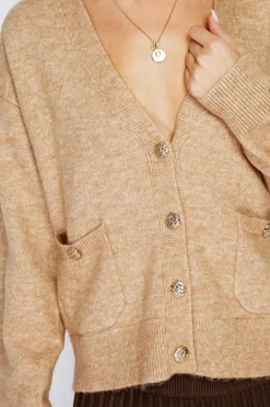 Assuili Gilets Et Cardigans|Gilet en Cachemire mélangé grand col camel