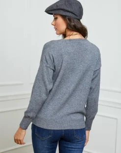 Fleur de cachemire Gilets Et Cardigans|Gilet en Cachemire mélangé Laura gris