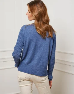 Fleur de cachemire Gilets Et Cardigans|Gilet en Cachemire mélangé Stephanie indigo