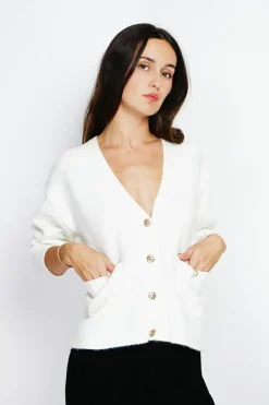 Assuili Gilets Et Cardigans|Gilet en Cachemire mélangé grand col naturel