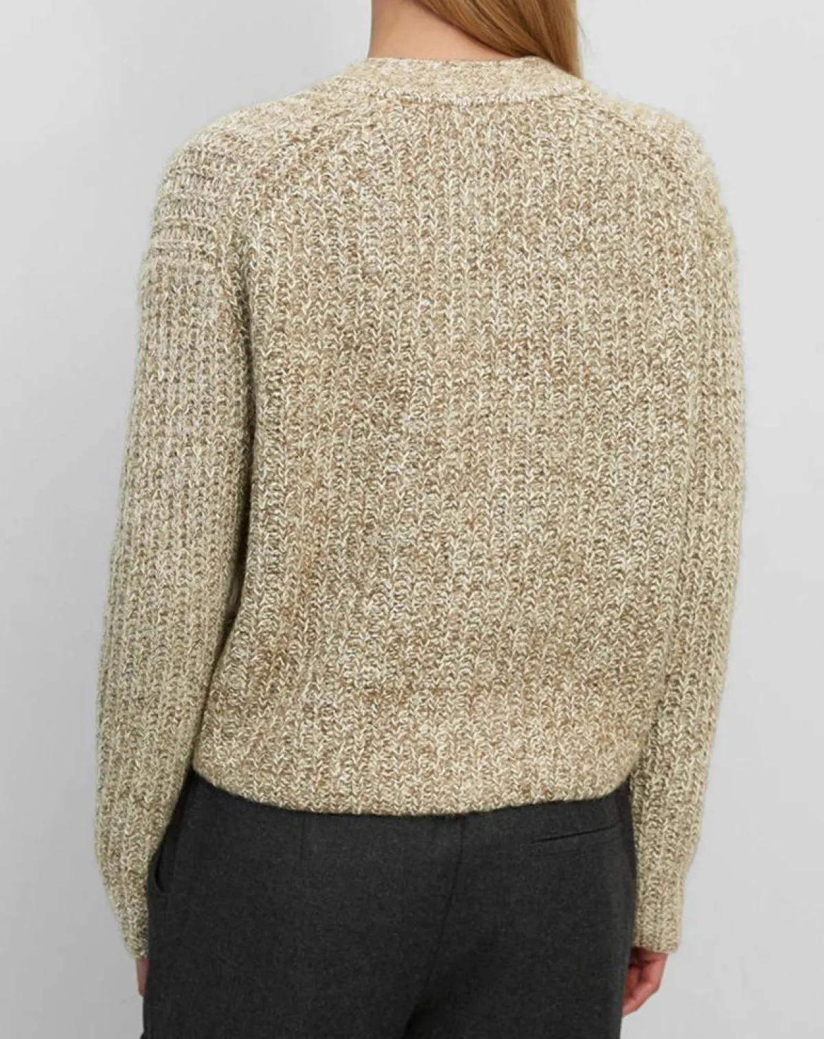 Marc O'Polo Gilets Et Cardigans|Gilet en Coton, Laine & Alpaga mélangés grosse maille chiné marron