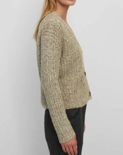 Marc O'Polo Gilets Et Cardigans|Gilet en Coton, Laine & Alpaga mélangés grosse maille chiné marron