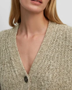 Marc O'Polo Gilets Et Cardigans|Gilet en Coton, Laine & Alpaga mélangés grosse maille chiné marron