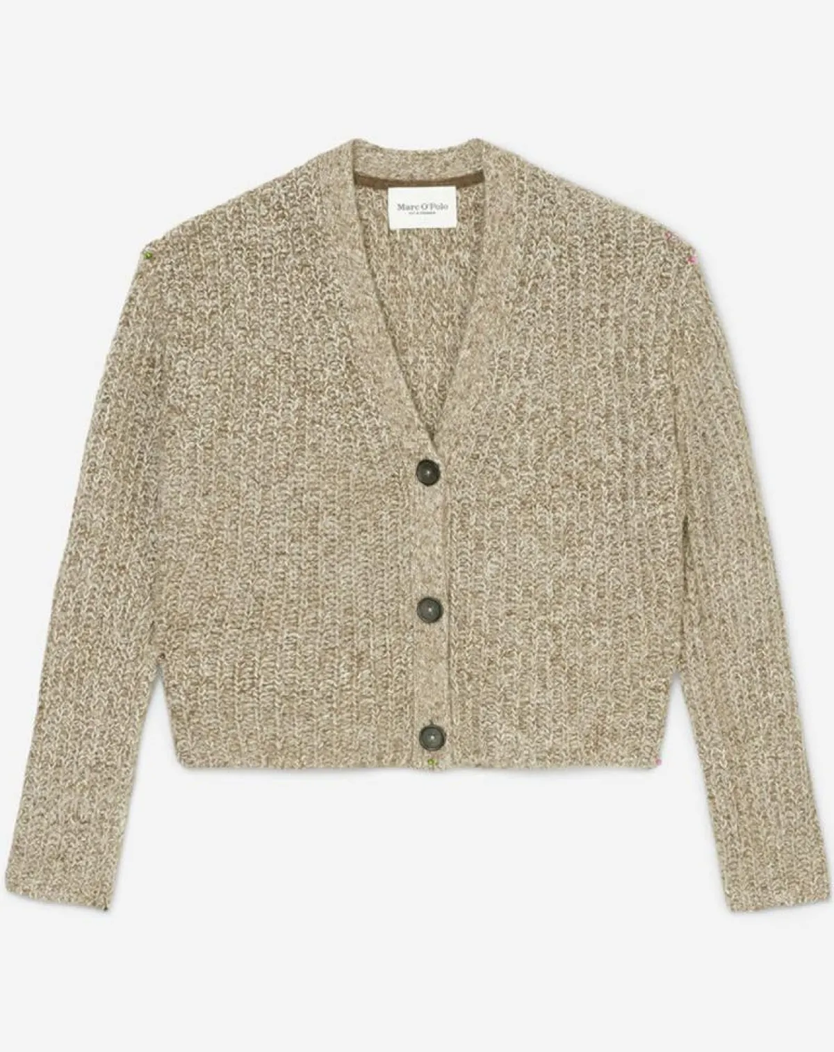 Marc O'Polo Gilets Et Cardigans|Gilet en Coton, Laine & Alpaga mélangés grosse maille chiné marron