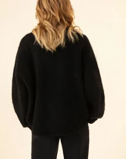 Indies Gilets Et Cardigans|Gilet en Kidmohair & Laine mélangés Bonnie noir