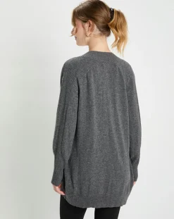 Galeries Lafayette Gilets Et Cardigans|Gilet en Laine & Cachemire Susan gris foncé