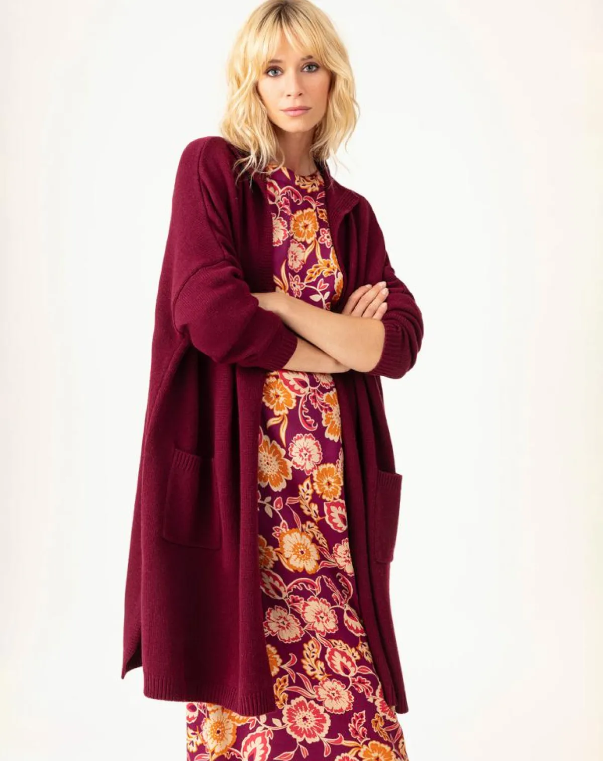 Indies Gilets Et Cardigans|Gilet en Laine mélangée Amira prune