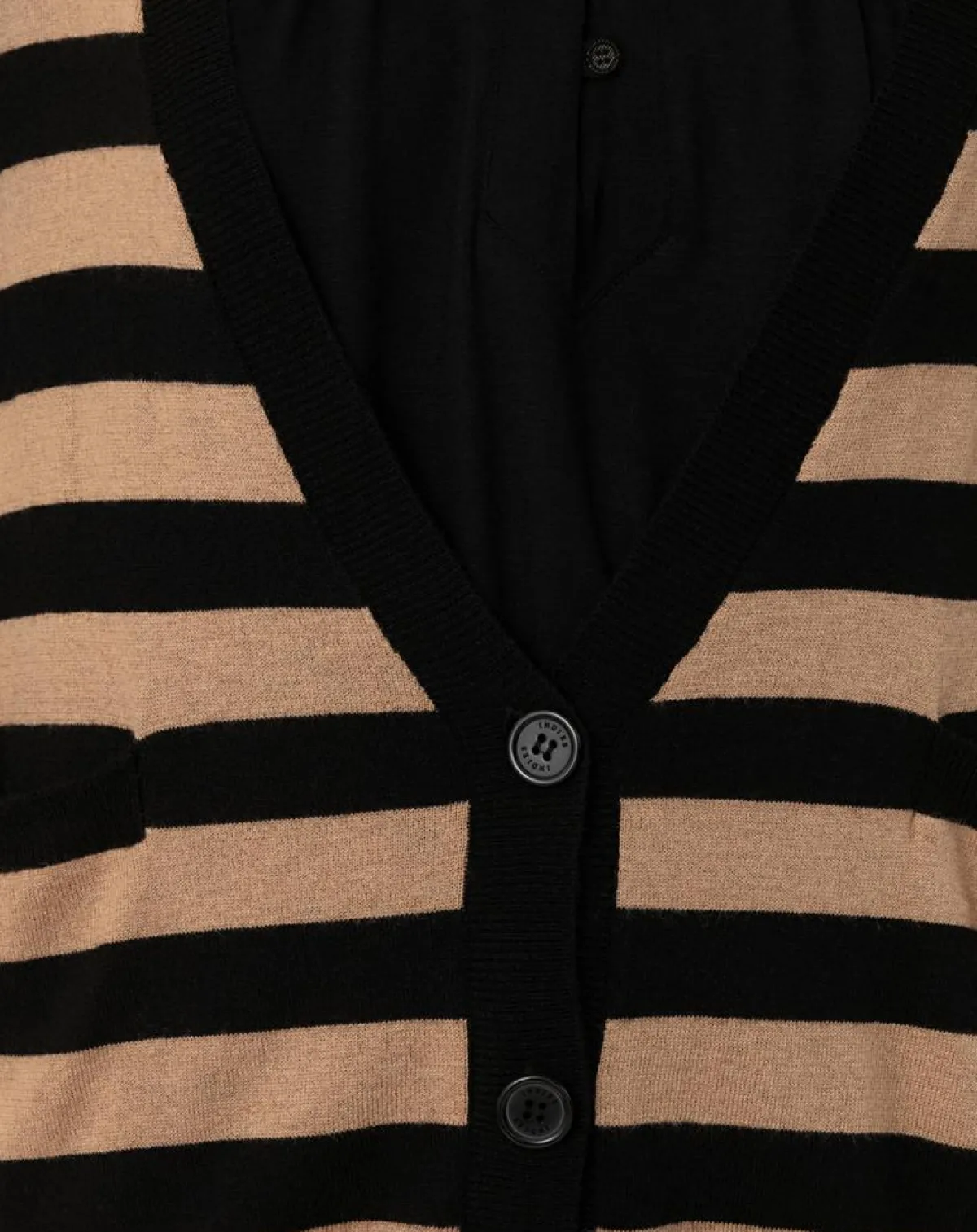 Indies Gilets Et Cardigans|Gilet en Laine mélangée Lena rayure camel