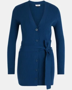 Galeries Lafayette Gilets Et Cardigans|Gilet en Maille côtelée stretch Fernand bleu foncé