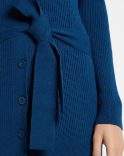 Galeries Lafayette Gilets Et Cardigans|Gilet en Maille côtelée stretch Fernand bleu foncé
