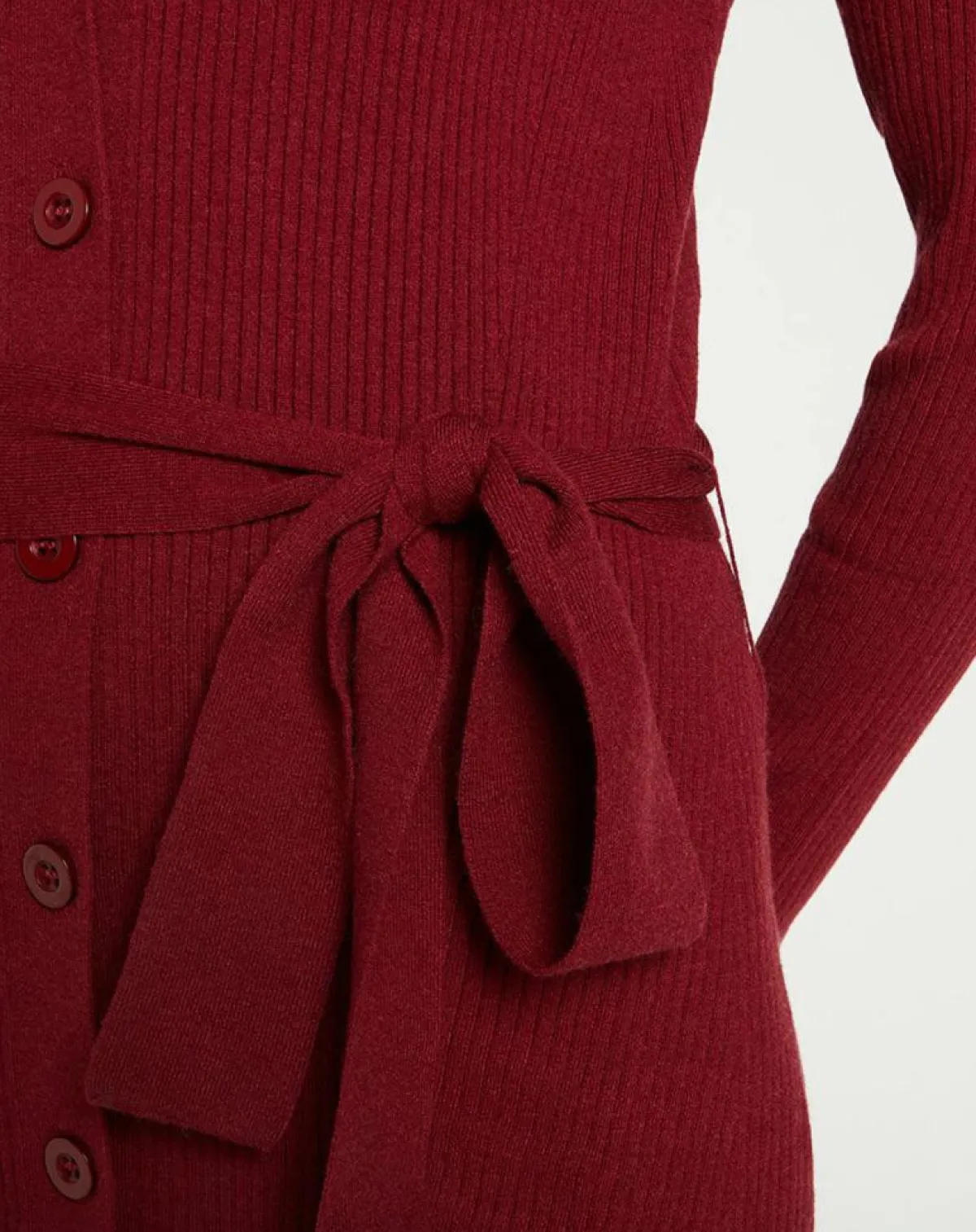 Galeries Lafayette Gilets Et Cardigans|Gilet en Maille côtelée stretch Fernand bordeaux