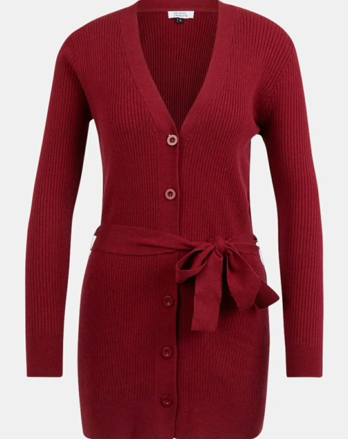 Galeries Lafayette Gilets Et Cardigans|Gilet en Maille côtelée stretch Fernand bordeaux