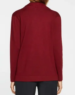 Galeries Lafayette Gilets Et Cardigans|Gilet en Maille fine col châle bordeaux