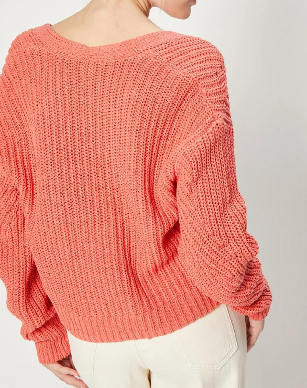 Esprit Gilets Et Cardigans|Gilet en Maille mélangée à boutons contrastants rose saumon