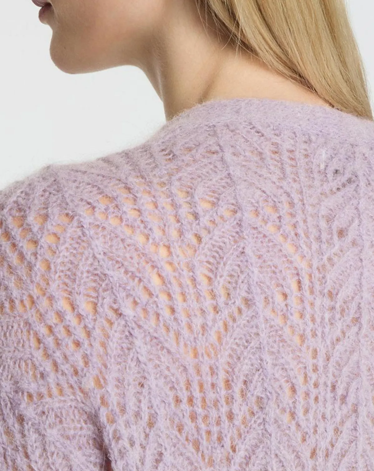 Galeries Lafayette Gilets Et Cardigans|Gilet en Maille pointelle mousseuse Rina violet clair