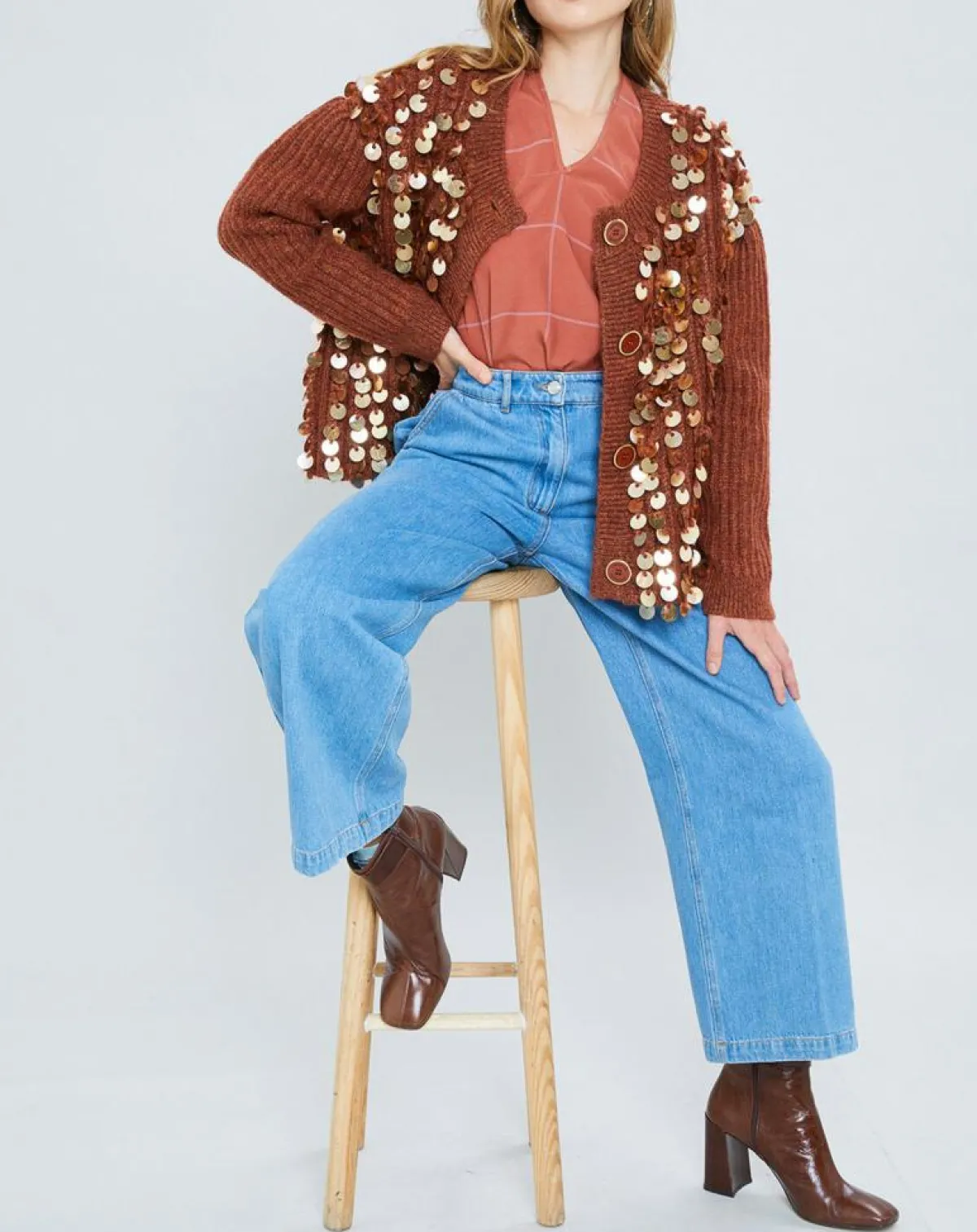 Manoush Gilets Et Cardigans|Gilet en Mohair & Laine mélangés Pampille écureuil