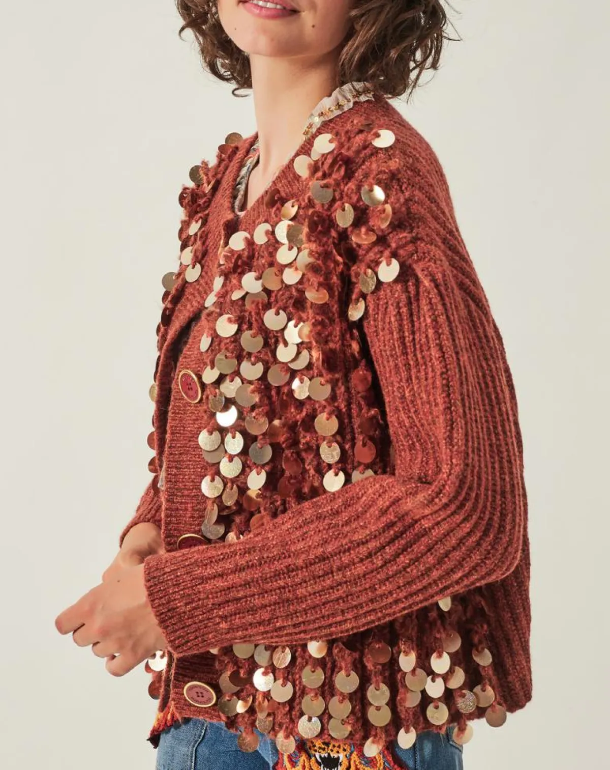 Manoush Gilets Et Cardigans|Gilet en Mohair & Laine mélangés Pampille écureuil