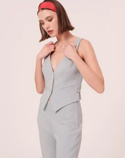 Tara Jarmon Vestes, Blousons|Gilet en tissu flammé bleu