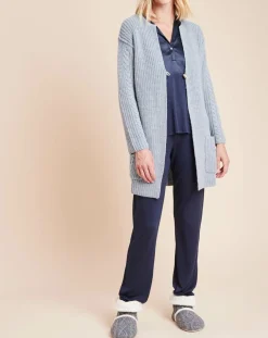 Le Chat Gilets Et Cardigans|Gilet Essentiel bleu