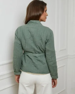 L'Armoire de Suzette Gilets Et Cardigans|Gilet Flore kaki