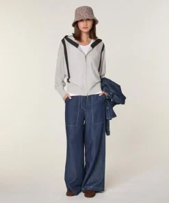 Rodier Gilets Et Cardigans|Gilet Ghislaine en Laine Bi-Couleur blanc