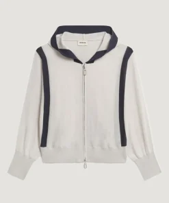 Rodier Gilets Et Cardigans|Gilet Ghislaine en Laine Bi-Couleur blanc