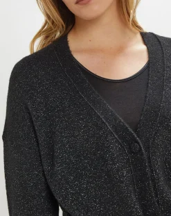 Stella Forest Gilets Et Cardigans|Gilet Hannae en Maille mélangée noir