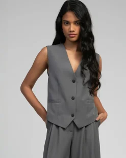 An'ge Gilets Et Cardigans|Gilet Kimolo anthracite