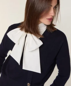 Rodier Gilets Et Cardigans|Gilet Ksenia 100% laine cache-coeur boutons bleu marine