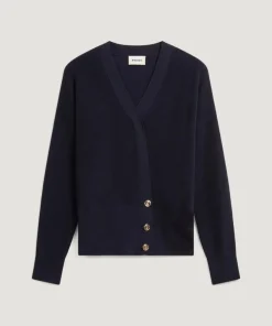 Rodier Gilets Et Cardigans|Gilet Ksenia 100% laine cache-coeur boutons bleu marine