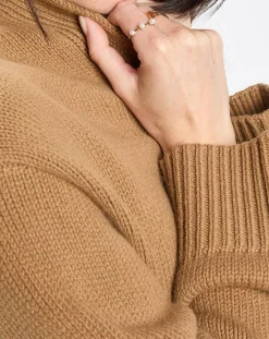 Marc O'Polo Gilets Et Cardigans|Gilet long à capuche en Laine mélangée camel