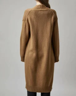 Marc O'Polo Gilets Et Cardigans|Gilet long à capuche en Laine mélangée camel