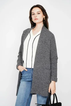 C&Jo Gilets Et Cardigans|Gilet long à col châle loup