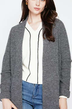 C&Jo Gilets Et Cardigans|Gilet long à col châle loup