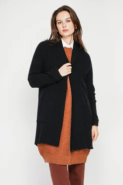 C&Jo Gilets Et Cardigans|Gilet long à col châle noir