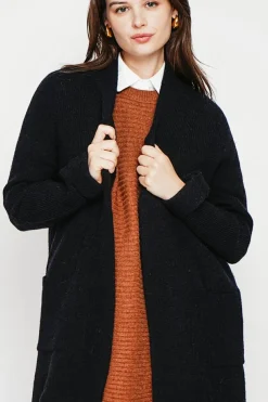 C&Jo Gilets Et Cardigans|Gilet long à col châle noir