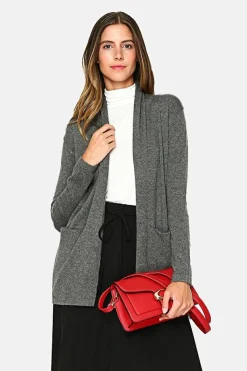 Assuili Gilets Et Cardigans|Gilet long en Cachemire mélangé col châle loup