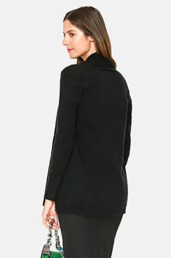 Assuili Gilets Et Cardigans|Gilet long en Cachemire mélangé col châle noir
