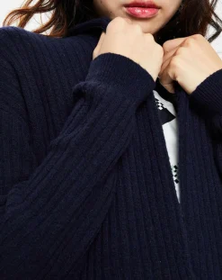 Marc O'Polo Gilets Et Cardigans|Gilet long en Laine mélangée bleu marine