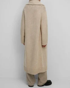 Marc O'Polo Gilets Et Cardigans|Gilet long en Laine vierge mélangée beige moyen