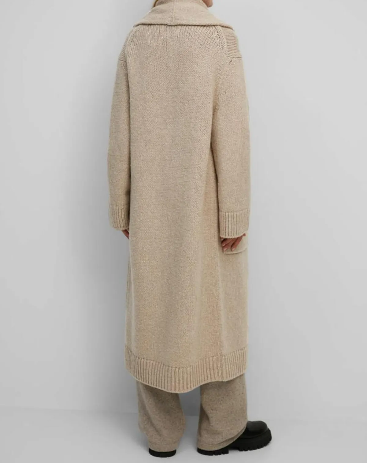 Marc O'Polo Gilets Et Cardigans|Gilet long en Laine vierge mélangée beige moyen