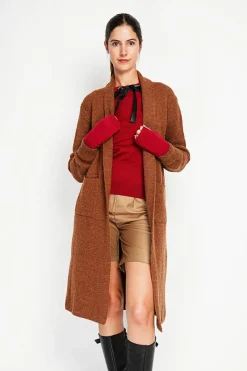 Assuili Gilets Et Cardigans|Gilet long fantaisie marron