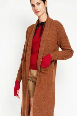 Assuili Gilets Et Cardigans|Gilet long fantaisie marron