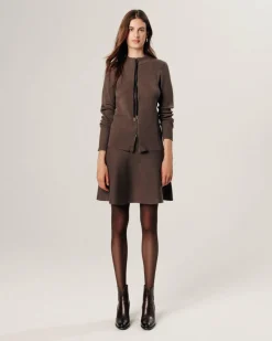 Rodier Gilets Et Cardigans|Gilet Maggie zippé marron havane