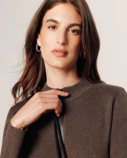 Rodier Gilets Et Cardigans|Gilet Maggie zippé marron havane